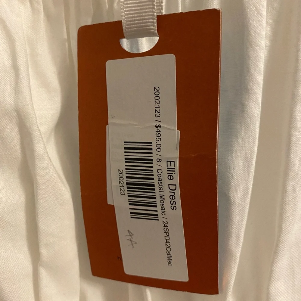 HUNTER BELL Ellie Dress White with Blue Embroidery - Picture 5 of 6